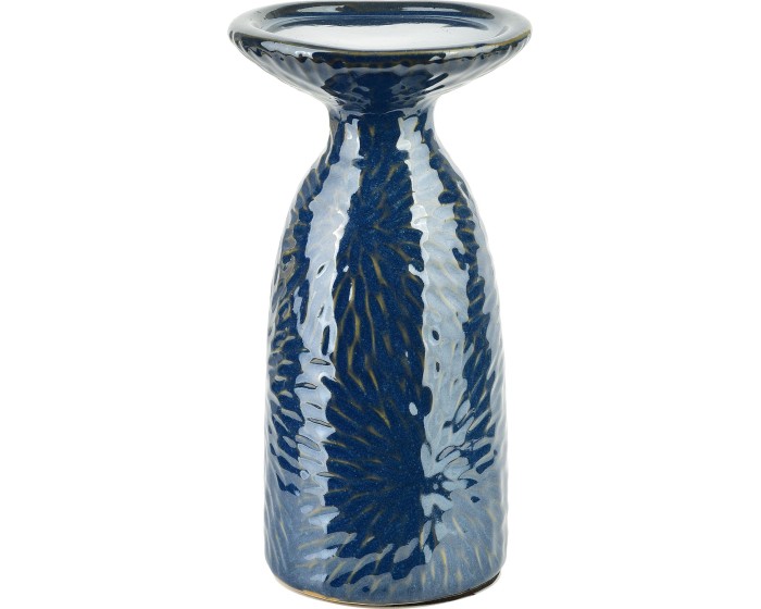 Keramický svícen YARINE BLUE 20 cm modrý
