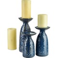 Keramický svícen YARINE BLUE 16,5 cm modrý