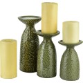 Keramický svícen YARINE GREEN 20 cm zelený