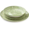 Porcelánová sada 18 ks STRIPES GREEN zelená