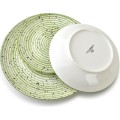 Porcelánová sada 18 ks STRIPES GREEN zelená