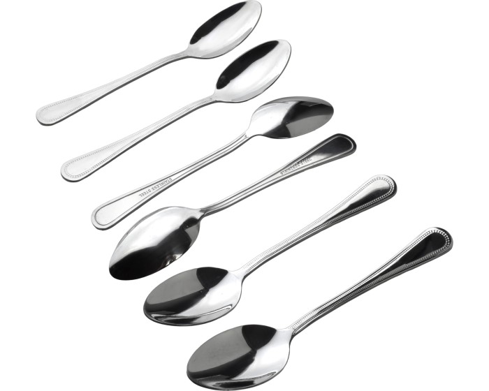 Sada 6 ks polévkových lžic CHAMILE 19 cm stříbrná