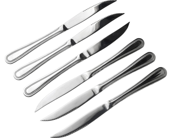 Sada 6 ks steakových nožů CHAMILE 23 cm stříbrná