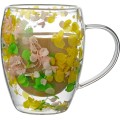 Skleněný hrnek PETER FLOWERS 320 ml čirý/žlutý/zelený