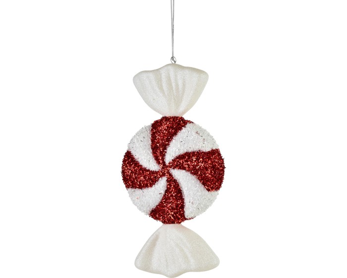 Vánoční ozdoba Santa Lila Candy 32 cm červeno-bílá