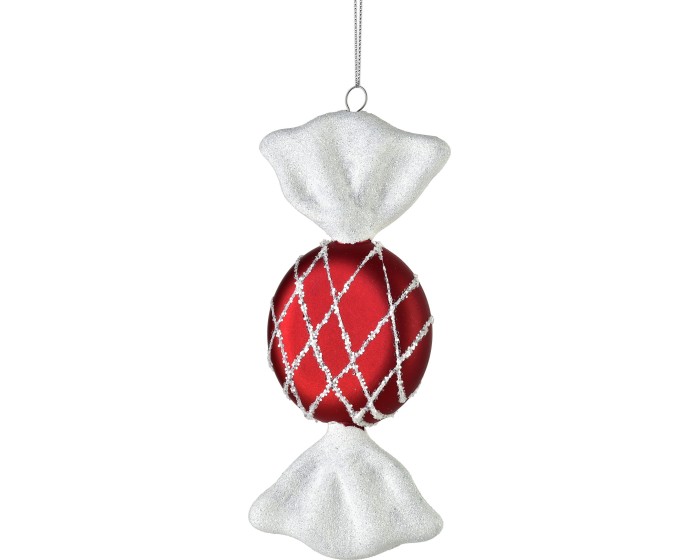 Vánoční ozdoba Santa Lila Candy 20 cm červeno-bílá