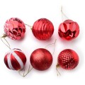 Sada 12 ks vánočních baněk Lila 6 cm červená