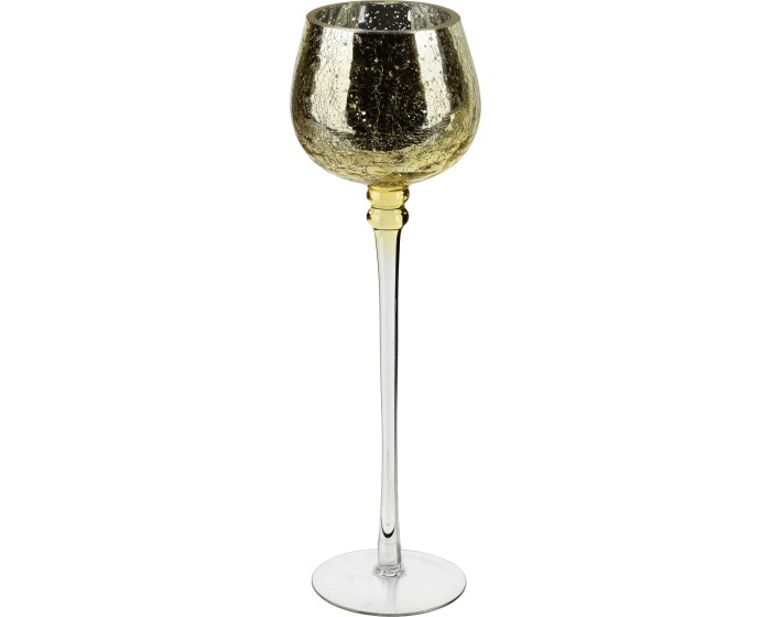 Skleněný svícen DONNA I. 30 cm zlatý
