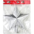 Vánoční hvězda na stromek Santa Lila 20 cm stříbrná