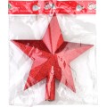 Vánoční hvězda na stromek Santa Lila 20 cm červená
