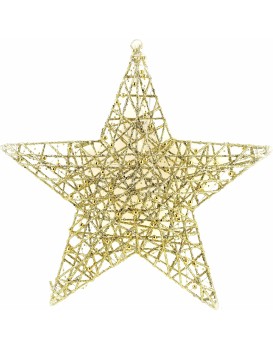 LED vánoční závěsná hvězda SANTA LILA I 45 cm zlatá