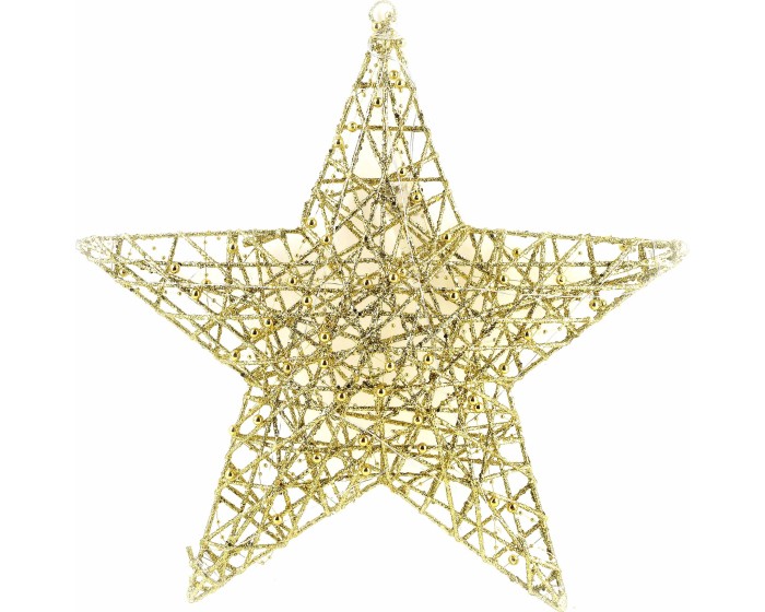 LED vánoční závěsná hvězda SANTA LILA I 45 cm zlatá