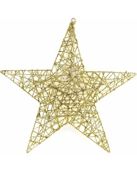 LED vánoční závěsná hvězda SANTA LILA 60 cm zlatá