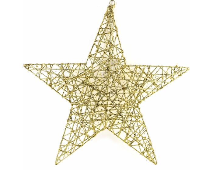 LED vánoční závěsná hvězda SANTA LILA 60 cm zlatá