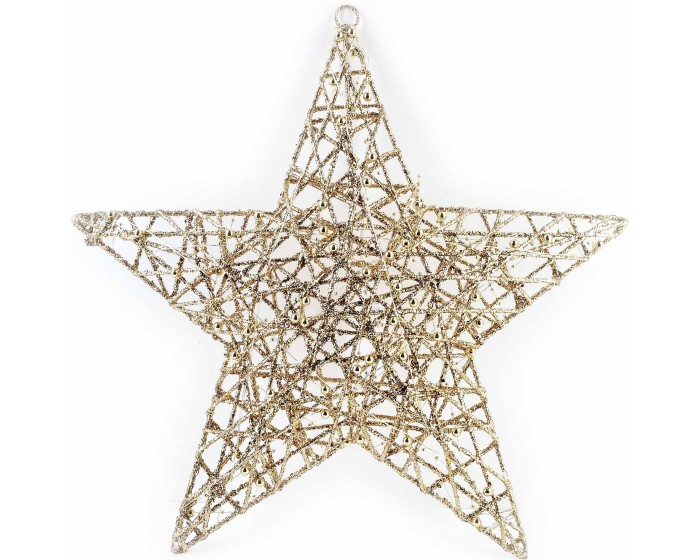 LED vánoční závěsná hvězda SANTA LILA I 45 cm růžovo-zlatá