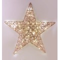 LED vánoční závěsná hvězda SANTA LILA I 45 cm růžovo-zlatá