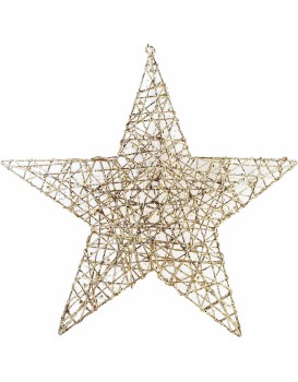 LED vánoční závěsná hvězda SANTA LILA 60 cm růžovo-zlatá