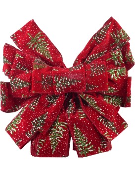 Vánoční dekorativní mašle Santa Lila 32x130 cm červená se stromečky