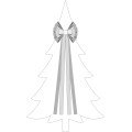 Vánoční dekorativní mašle Santa Lila 32x130 cm bílá s vločkami