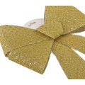 Sada 2 ks vánočních dekorativních mašlí Santa Lila 15x15,5 cm zlatá