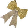 Sada 2 ks vánočních dekorativních mašlí Santa Lila 15x15,5 cm zlatá