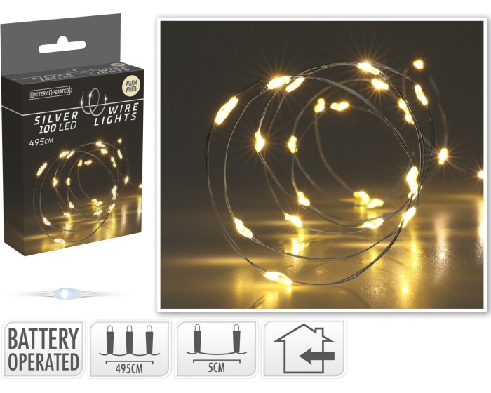 Světelný LED řetěz Glide 495 cm teplý bílý