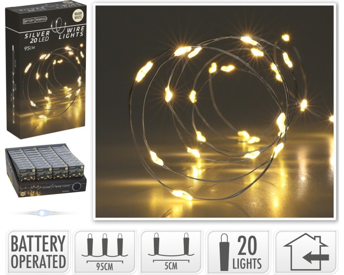 Světelný LED řetěz Anton 95 cm teplý bílý