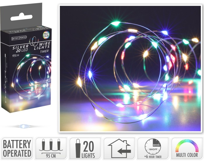 Světelný LED řetěz s časovačem Reed 95 cm vícebarevný