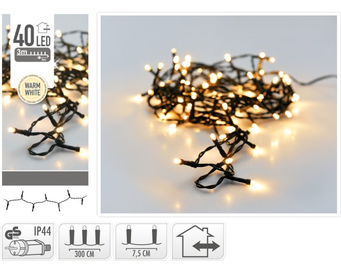 Světelný LED řetěz Danko 300 cm teplý bílý