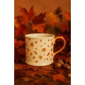 Porcelánový hrnek RADO 350 ml s listy bílý