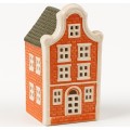 Keramický LED domeček HYTTE 16,3 cm oranžový