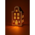 Keramický LED domeček HYTTE 16,3 cm oranžový