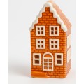 Keramický LED domeček HYTTE 14,5 cm oranžový