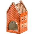 Keramický LED domeček HYTTE 14,5 cm oranžový