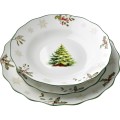Porcelánová jídelní sada 3 ks talířů Santas bílá