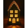 Keramický LED domeček Hytte 11 cm zelený