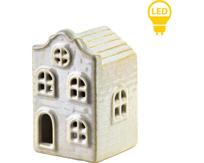 Vánoční keramická LED dekorace Larsen III bílá