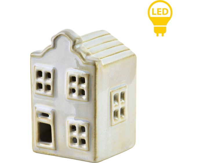Vánoční keramická LED dekorace Larsen I bílá