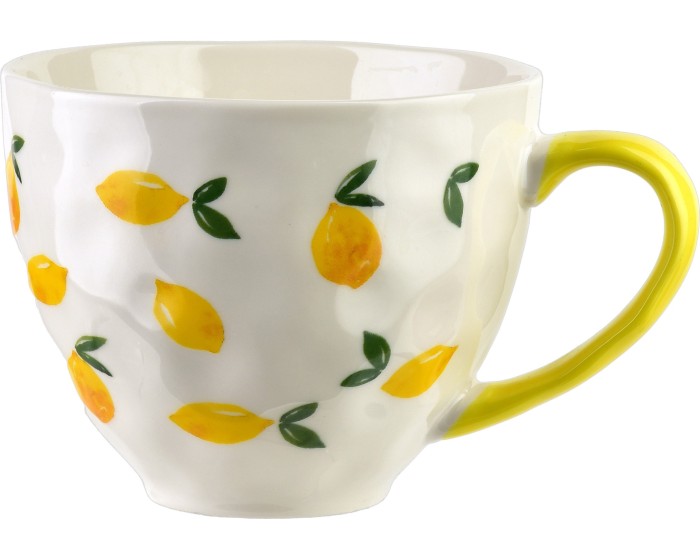 Porcelánový hrnek LIMONE 400 ml bílý/žlutý