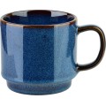 Sada 4 ks porcelánových hrnků EVIE 400 ml zlatá/modrá
