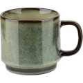 Sada 4 ks porcelánových hrnků EVIE 400 ml červená/zelená