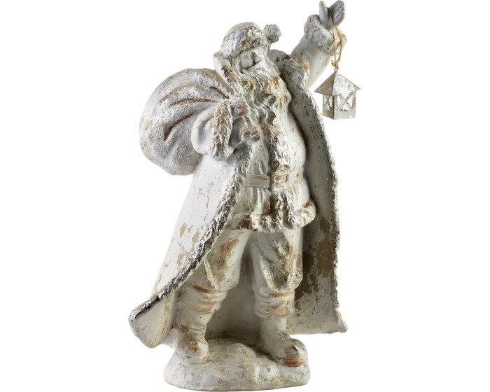Vánoční figurka svatý Mikuláš Santa Lila 41 cm bílá