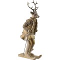 Vánoční figurka los na lyžích Santa Lila 32,5 cm hnědá