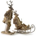 Vánoční figurka los na lyžích Santa Lila 32,5 cm hnědá