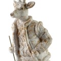 Vánoční figurka los na lyžích Santa Lila 32,5 cm bílá