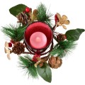 Vánoční svícen s LED vložkou SANTA LILA Noella červený