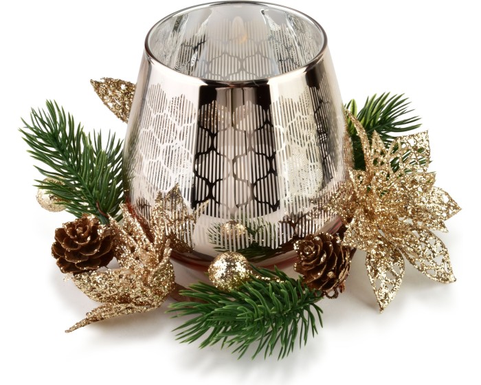 Vánoční svícen Santa Lila champagne