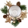 Vánoční svícen Santa Lila champagne