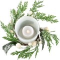 Vánoční svícen s LED vložkou SANTA LILA HOLLY bílý