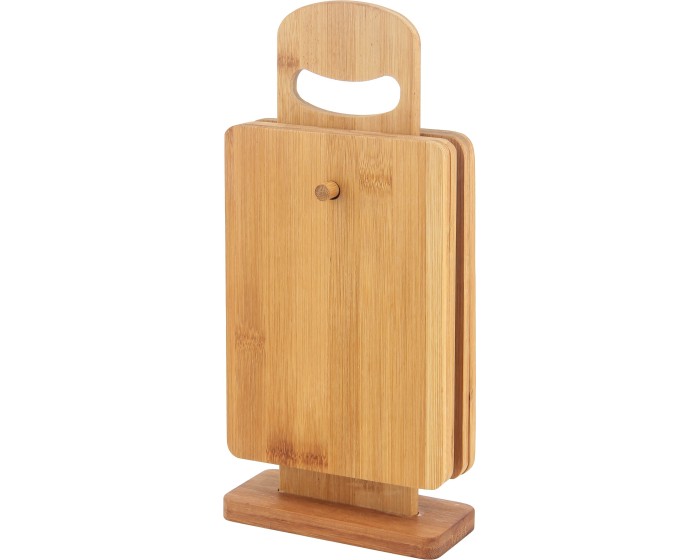 Sada 4 ks prkének na stojanu MODERN KITCHEN bambus